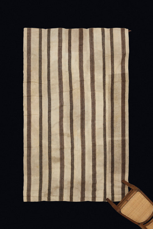 Natural Wool Broad Chocolate Striped Textile (9' 3" x 5' 4")