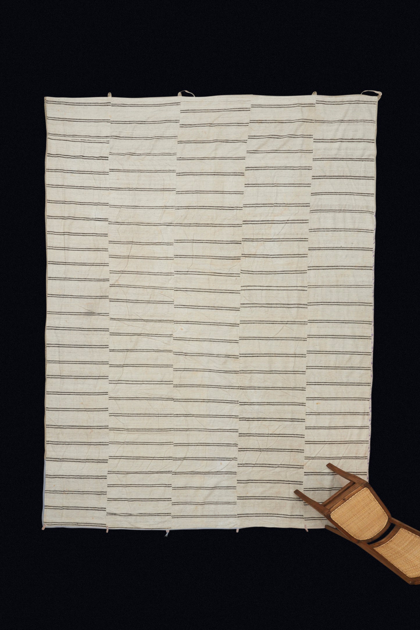 Very Large Mersin Tent wall with Pale Grey Stripes from Northern Iran (10' x 13.5')