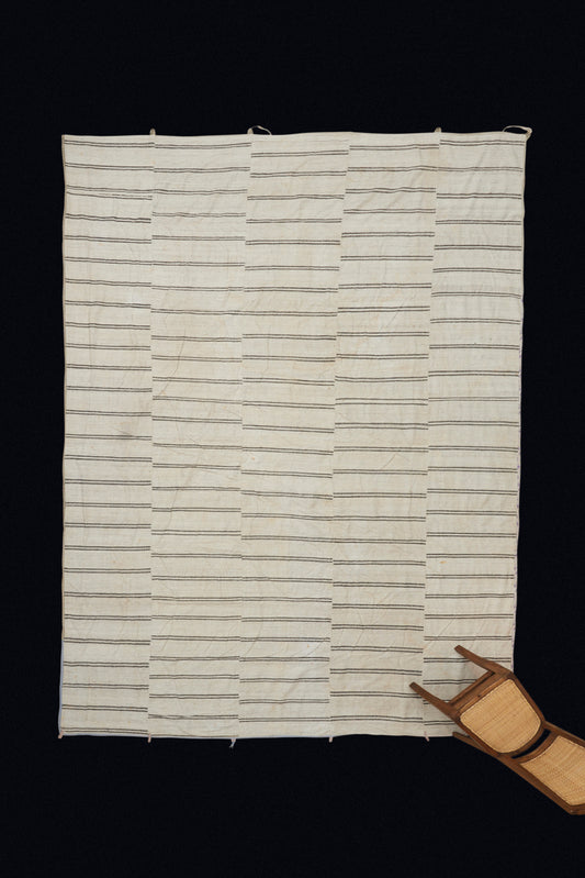Very Large Mersin Tent wall with Pale Grey Stripes from Northern Iran (10' x 13.5')