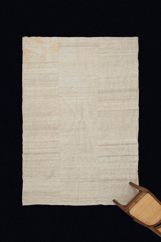 Large Tightly Hand-Woven Wool and Goat Hair Side of a Bedouin Tent Wall (6' 3" x 9' 6")