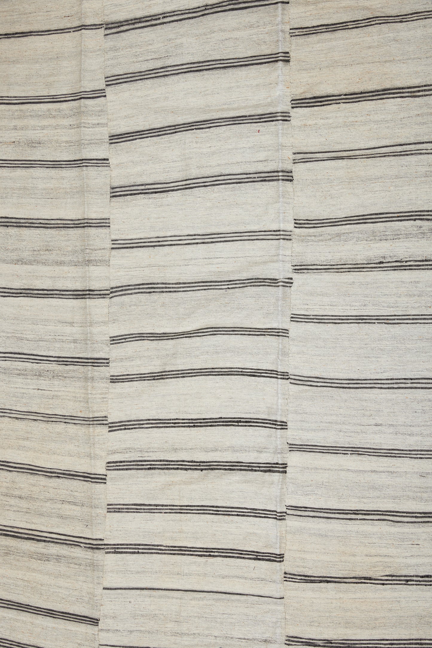 Cotton Goat Hair Mersin Tent Wall from Northern Iran - Thin Chocolate Stripes (5' 10" x 9' 3")