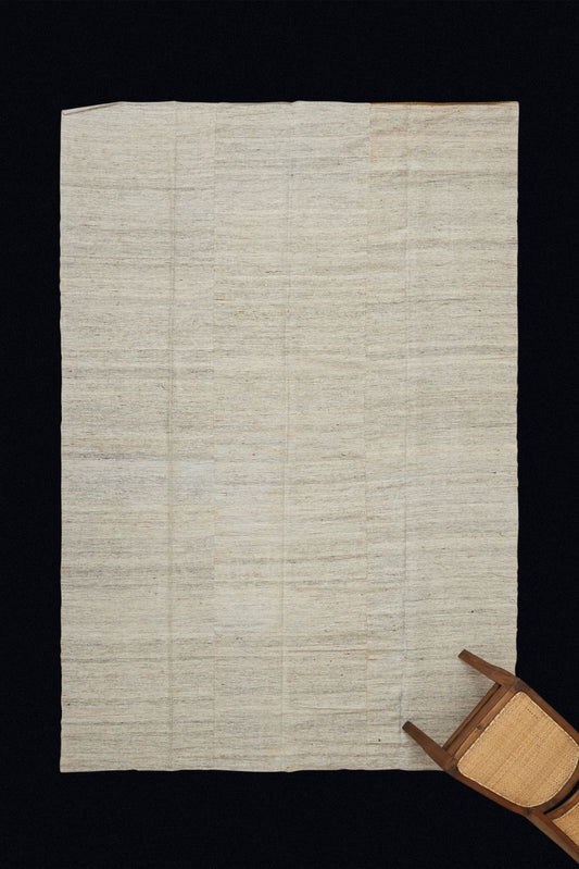 Cotton Goat Hair Mersin Tent Wall from Northern Iran - All Over Grey (6' 5" x 9' 6")