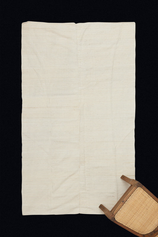 Natural Cotton and Wool Mersin with Pale Tan Stripes (4' x 7')