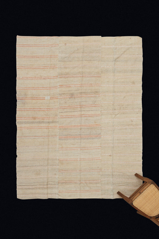 Cotton and Goat Hair Mersin with Light Walnut Dyed Orange Stripes (6' 4" x 8' 3")