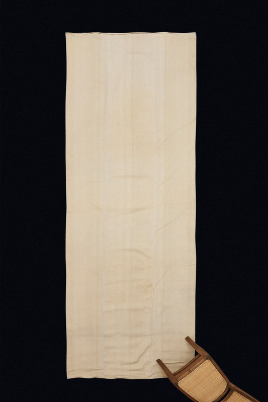Natural White Wool Anatolian Late 19th Century Mattress Cover (4' 4" x 12' 8")
