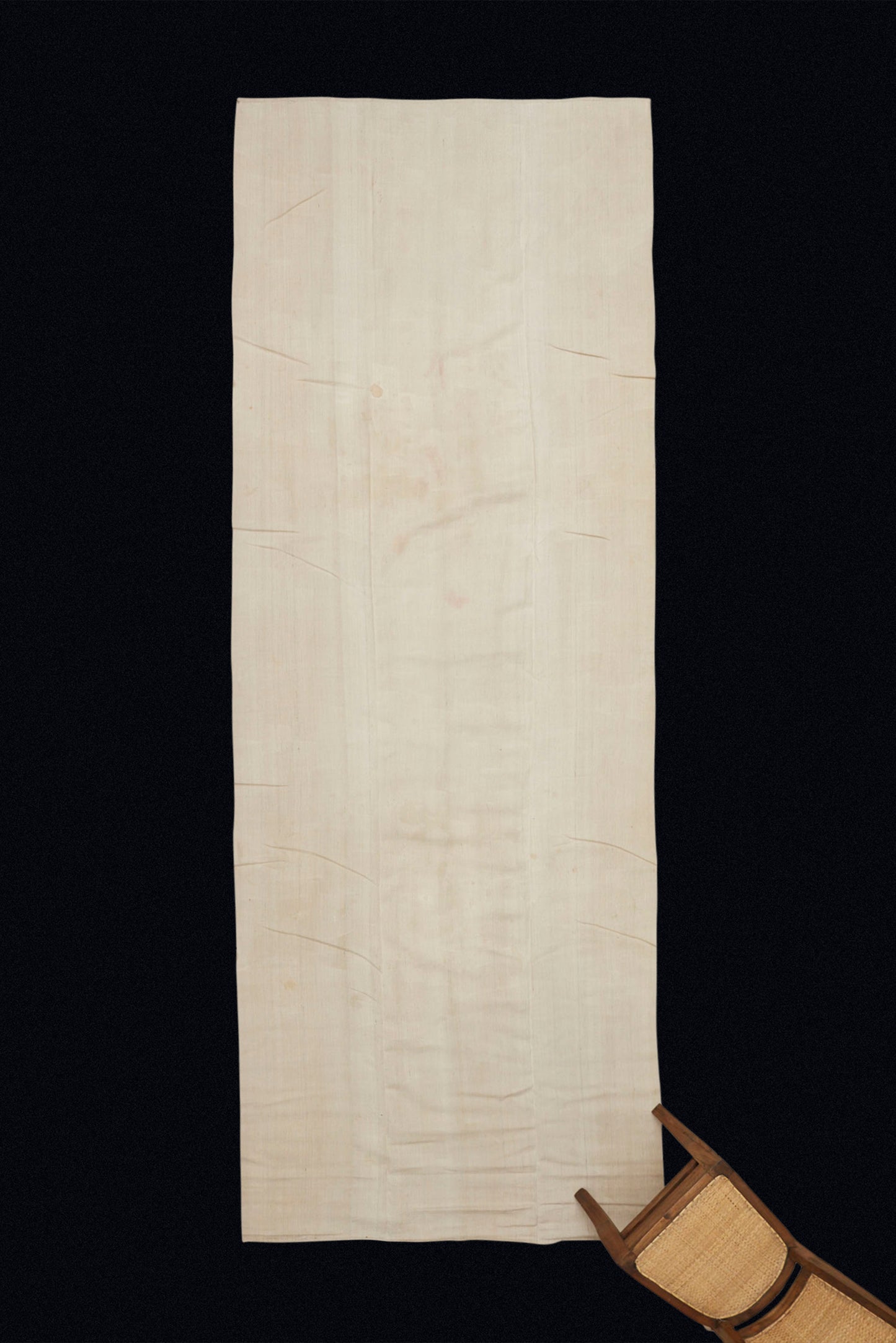 Natural White Wool Anatolian Late 19th Century Mattress Cover (4' 7" x 13' 2")