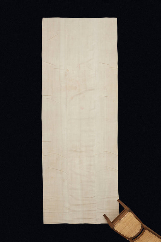 Natural White Wool Anatolian Late 19th Century Mattress Cover (4' 7" x 13' 2")