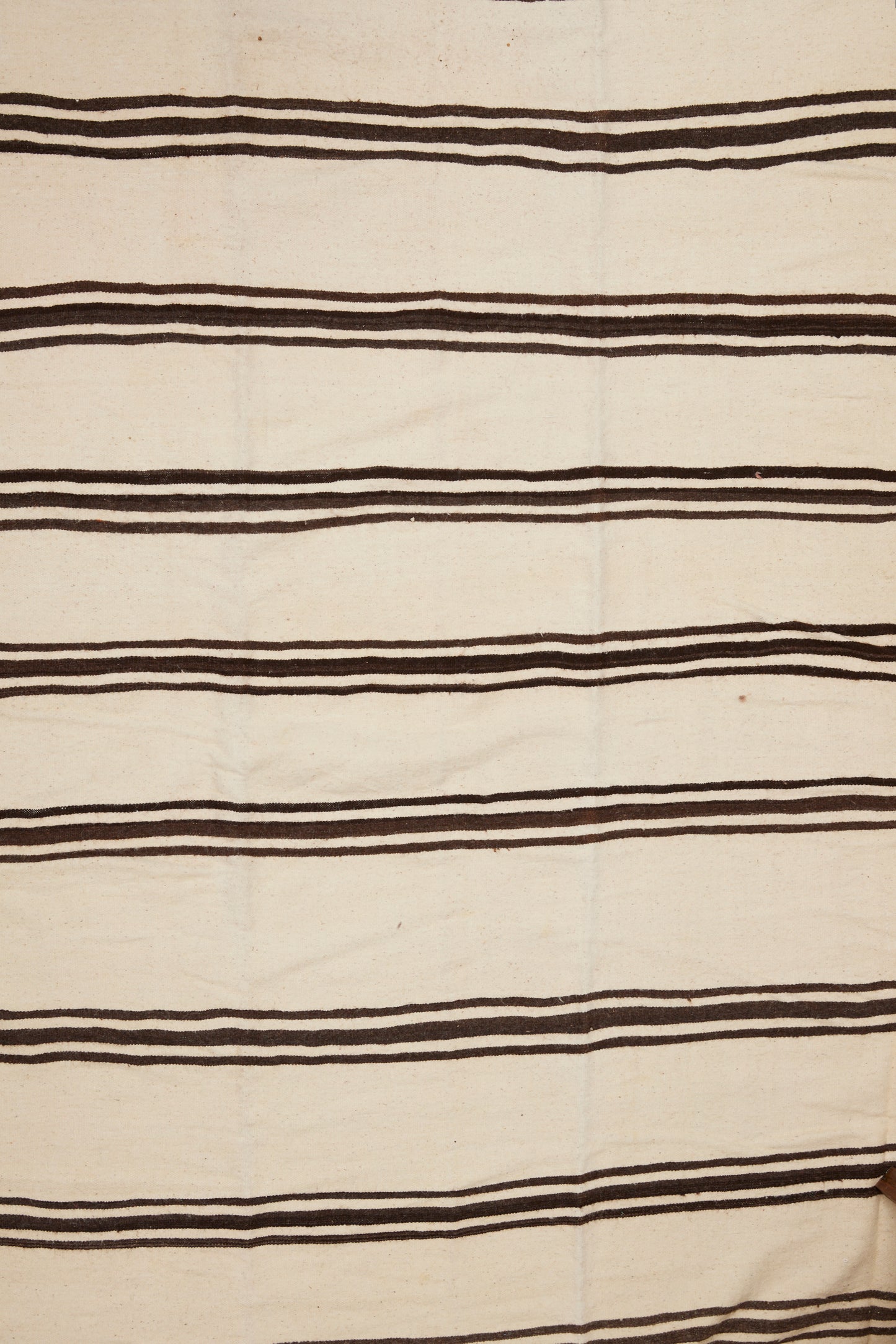 Berber All Natural Wool Striped Blanket with Cotton Weave (5' x 8' 3")