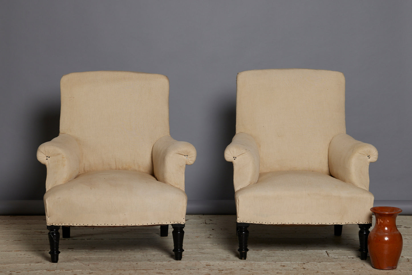 Pair of 19th Century French Upholstered Armchairs