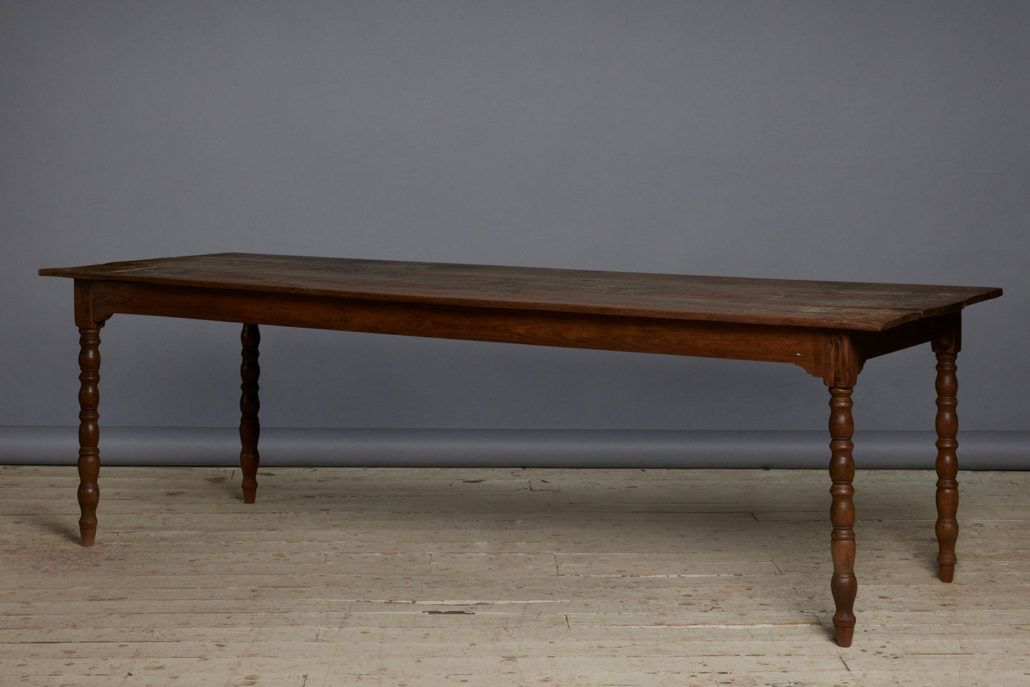 Dutch Colonial Teak Dining Table with Shaped Legs