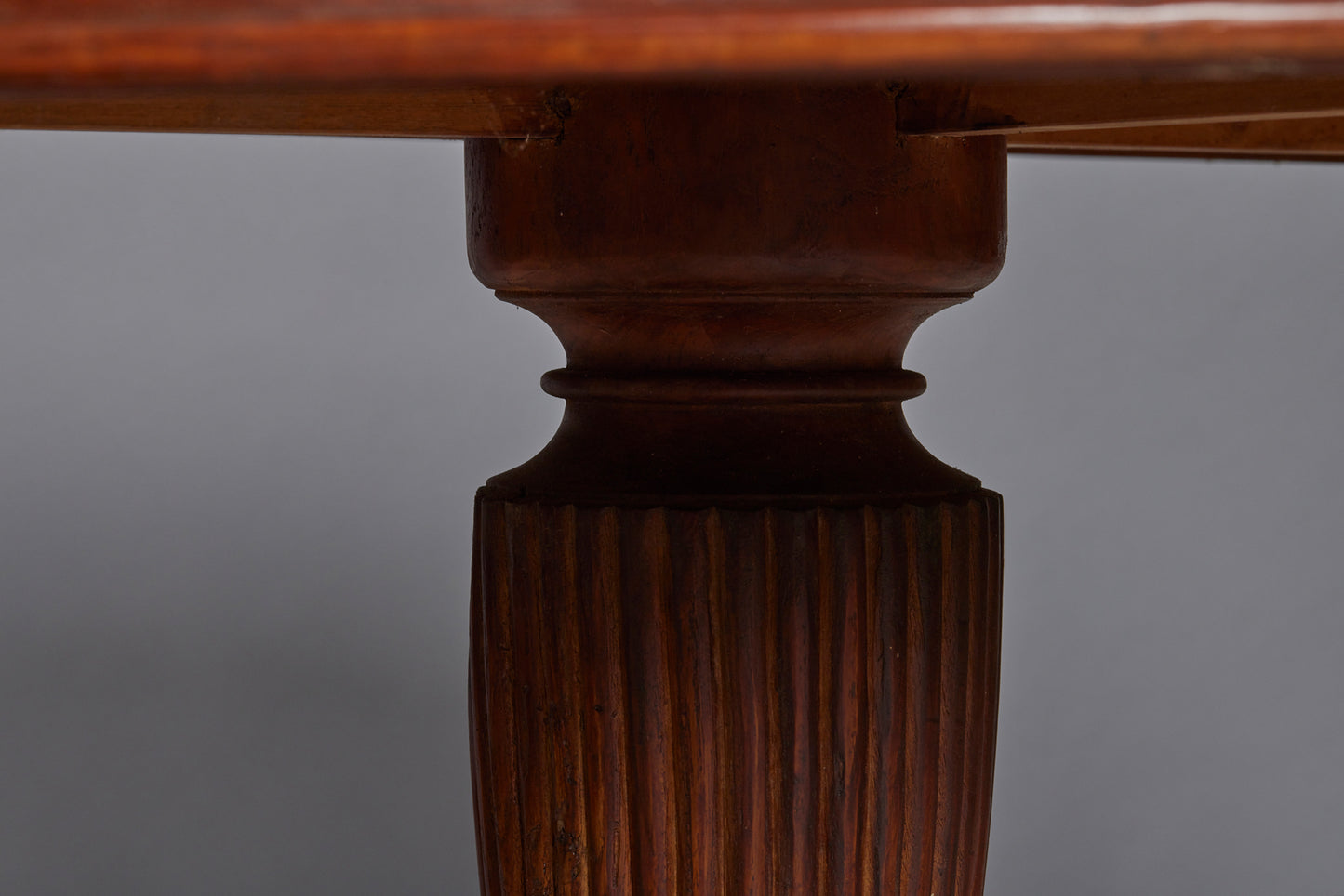 Round Teak Dutch Colonial Pedestal Base Dining Table