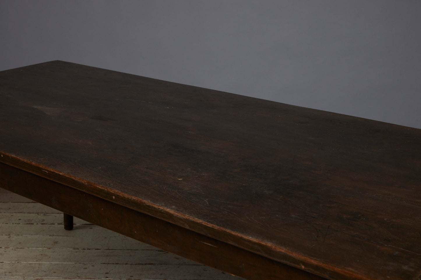 Thick Top Teak Long Dining Table with Delicately Turned Legs