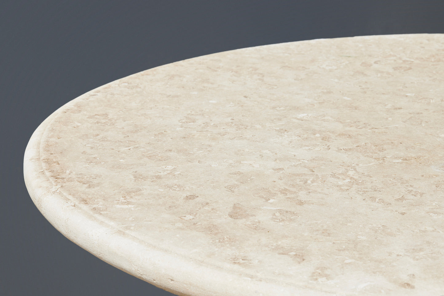 Hand Carved French Hard Limestone Round Table with a Gadrooned Base