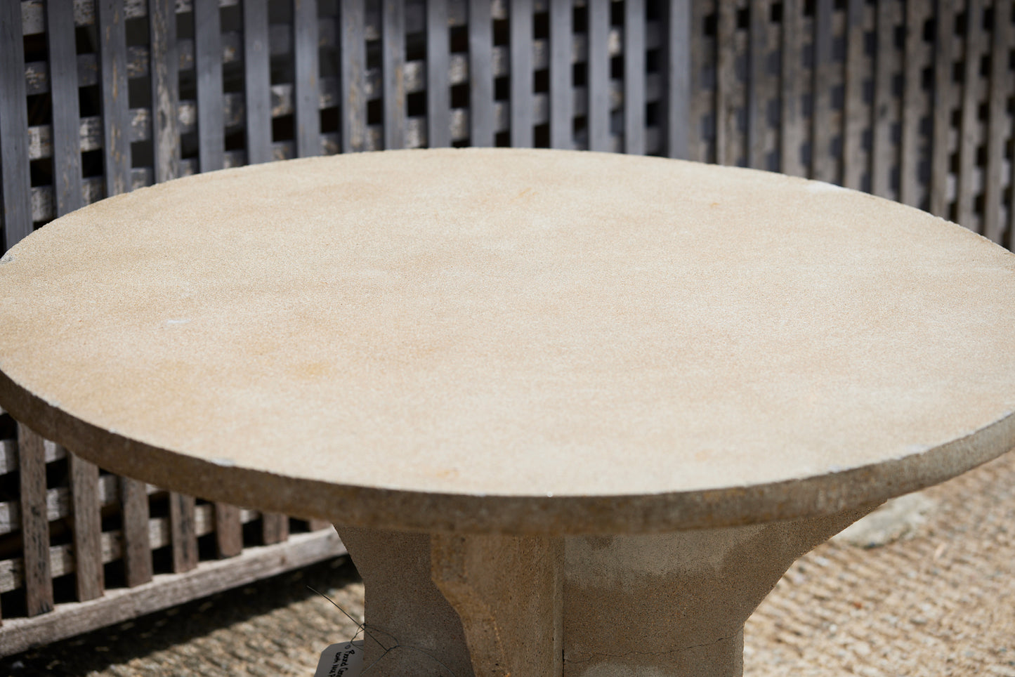 Round French 40s Cement Table with a Nice Patina from Anjou