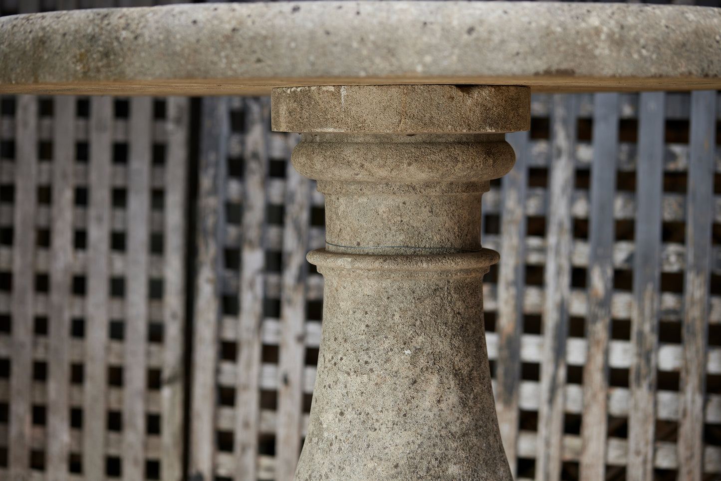 Early 20th Century Round French Limetone Table with Baluster Base