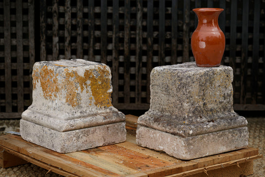 18th/19th Century Pair of French Limestone Bases