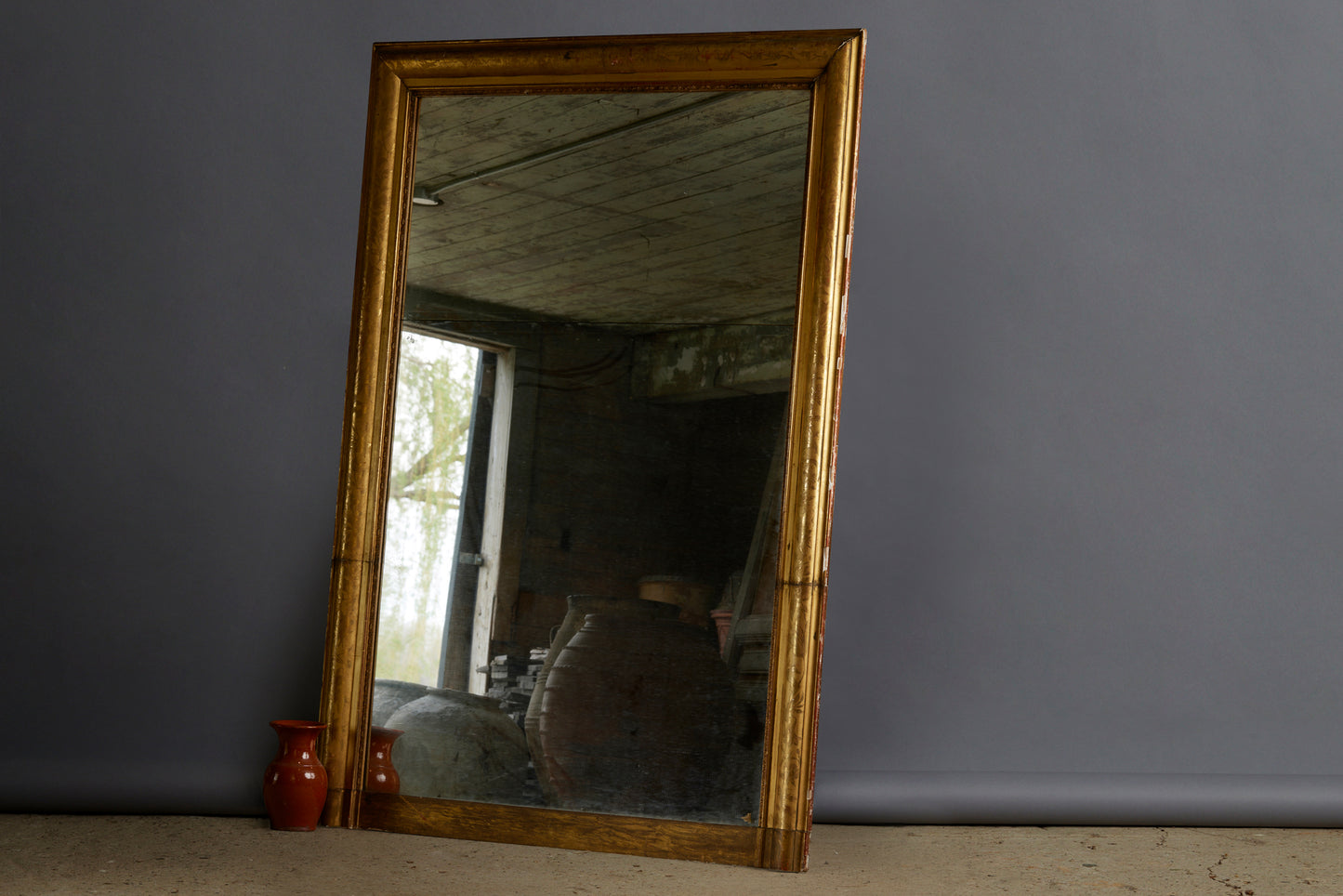 Very Large Early 19th Century French Two Part Glass Mirror