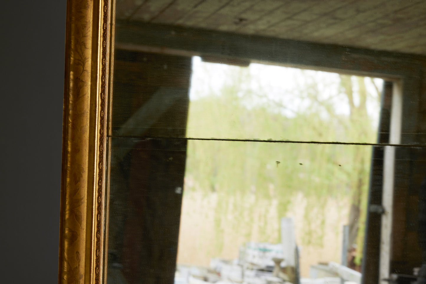 Very Large Early 19th Century French Two Part Glass Mirror