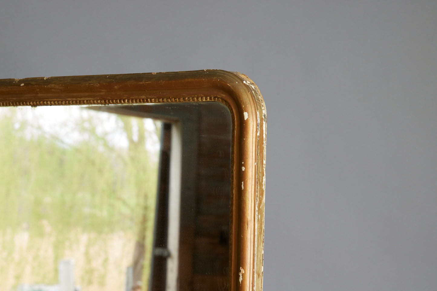 Mid 19th Century French Gilt Mirror with Round Shoulders on the Top