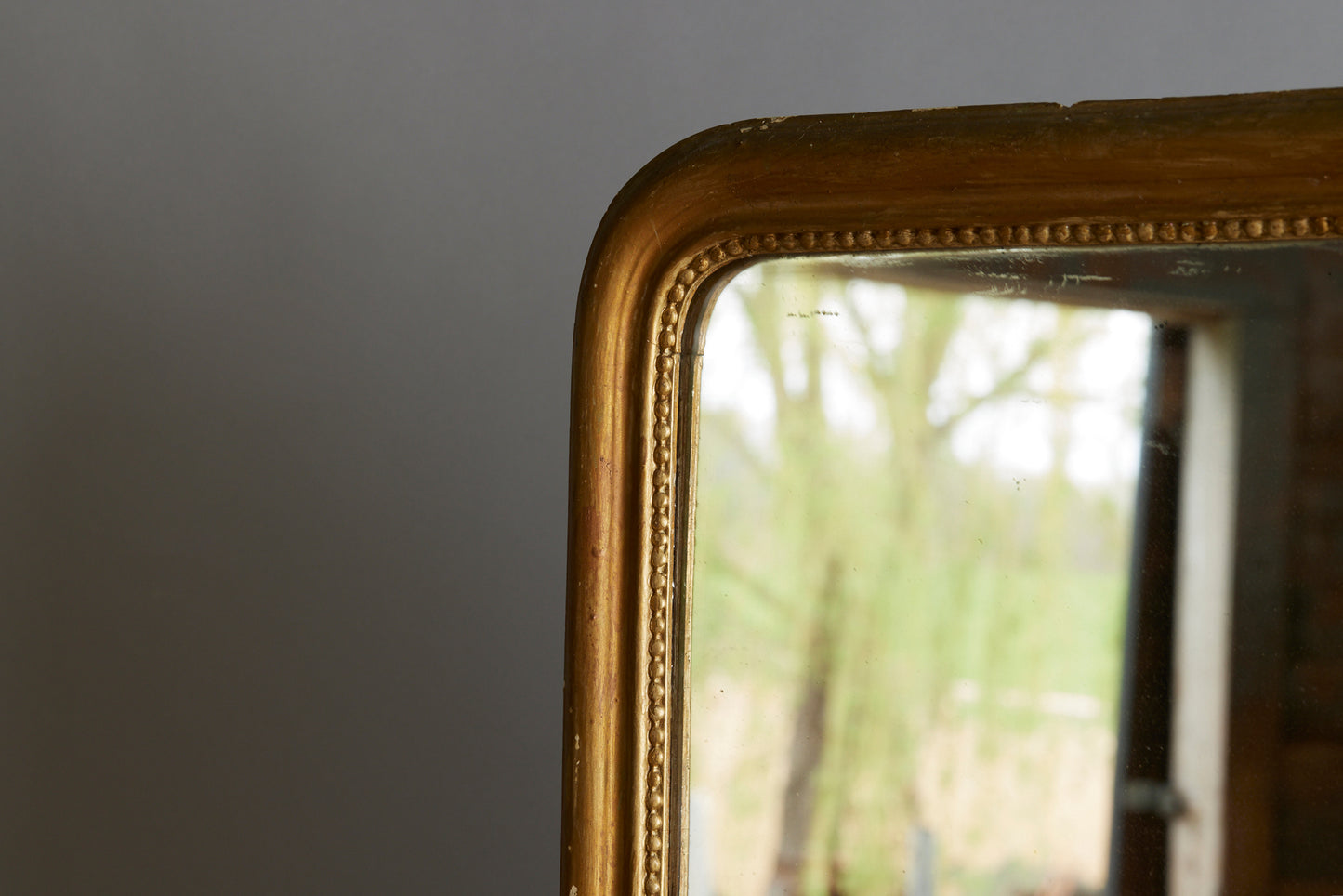 Mid 19th Century French Gilt Mirror with Round Shoulders on the Top