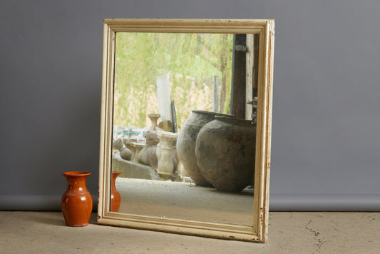 White Painted Squarish 19th Century French Mirror