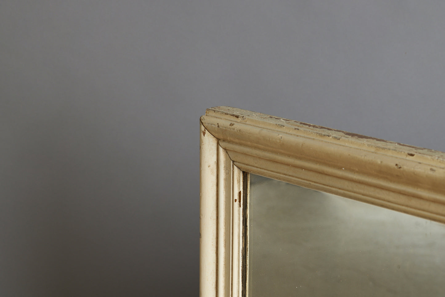 White Painted Squarish 19th Century French Mirror