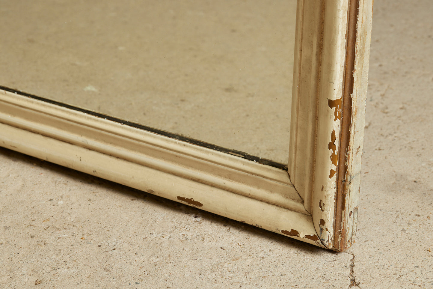 White Painted Squarish 19th Century French Mirror