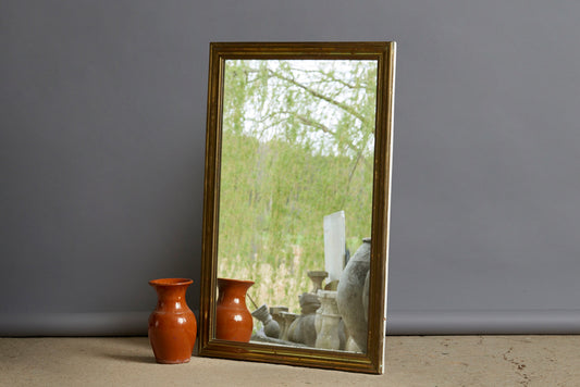 Mid 19th Century French Mirror with Brass Frame