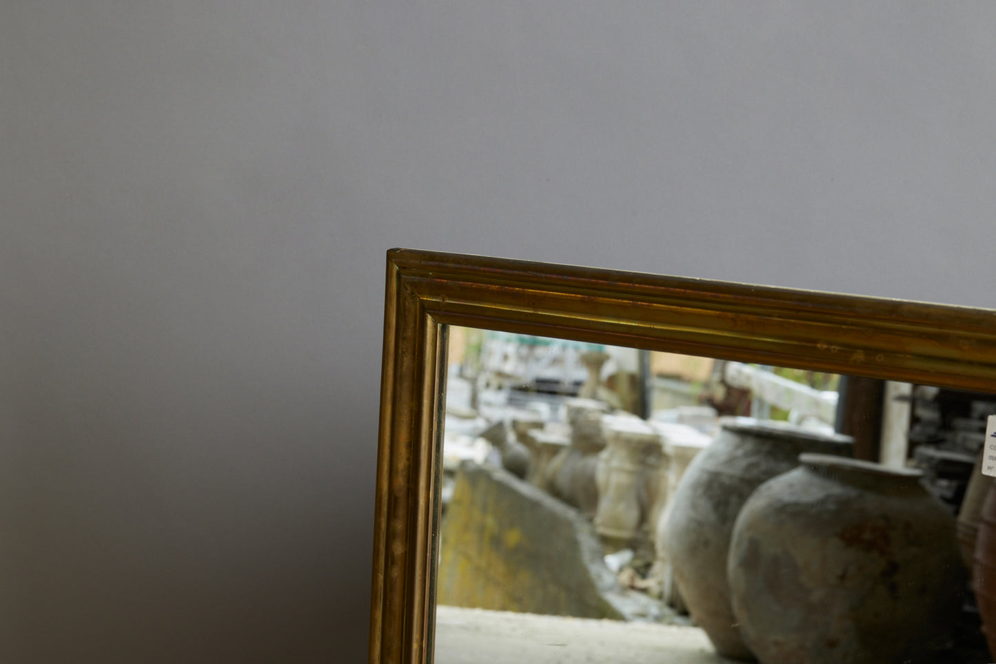 Mid 19th Century French Mirror with Brass Frame