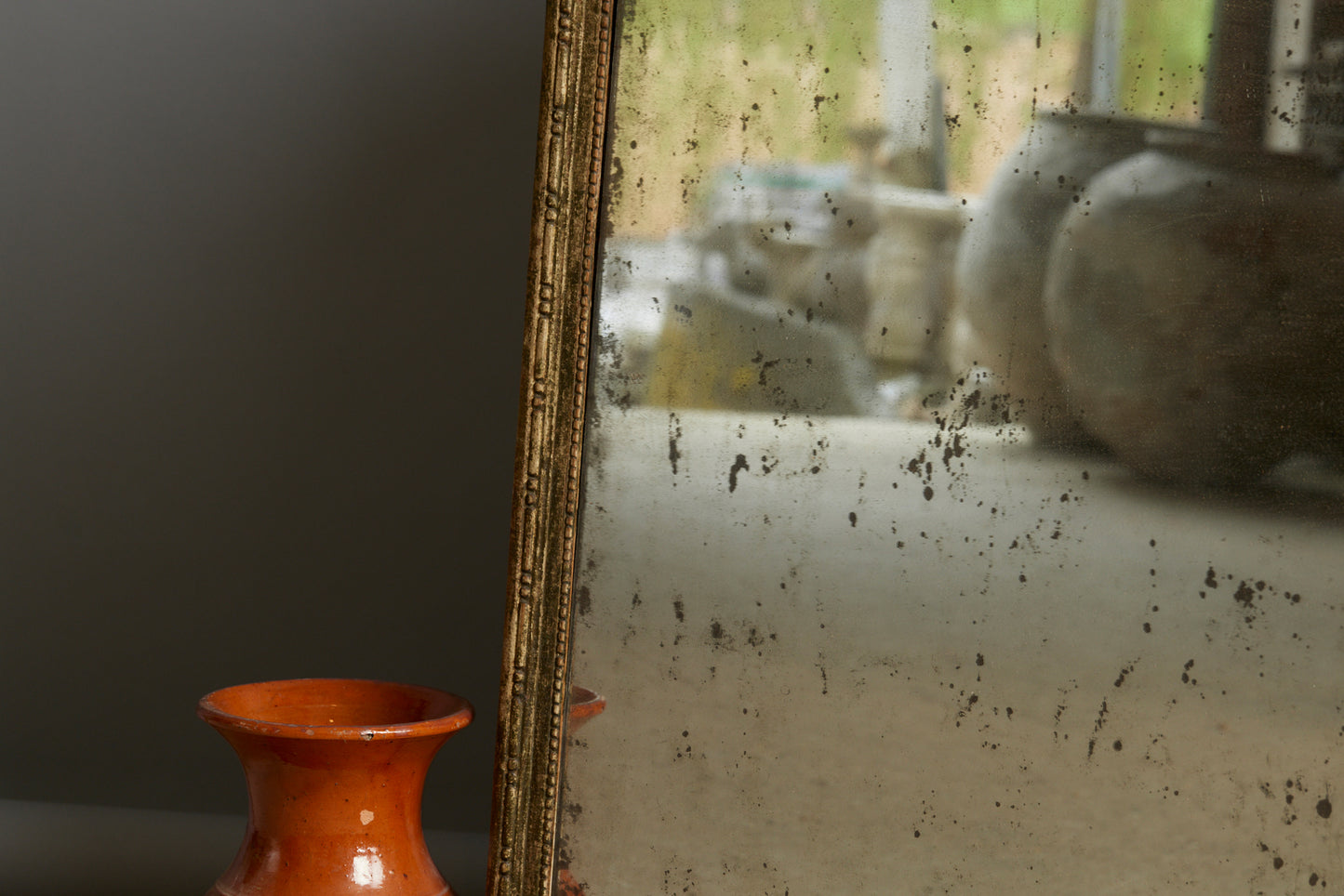 Small 18th Century French Mirror with Mercury Glass