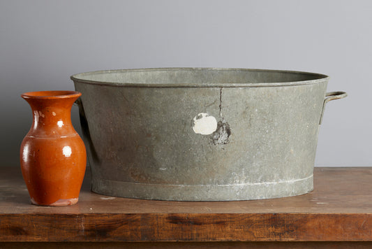 Large Oval French Zinc Pot