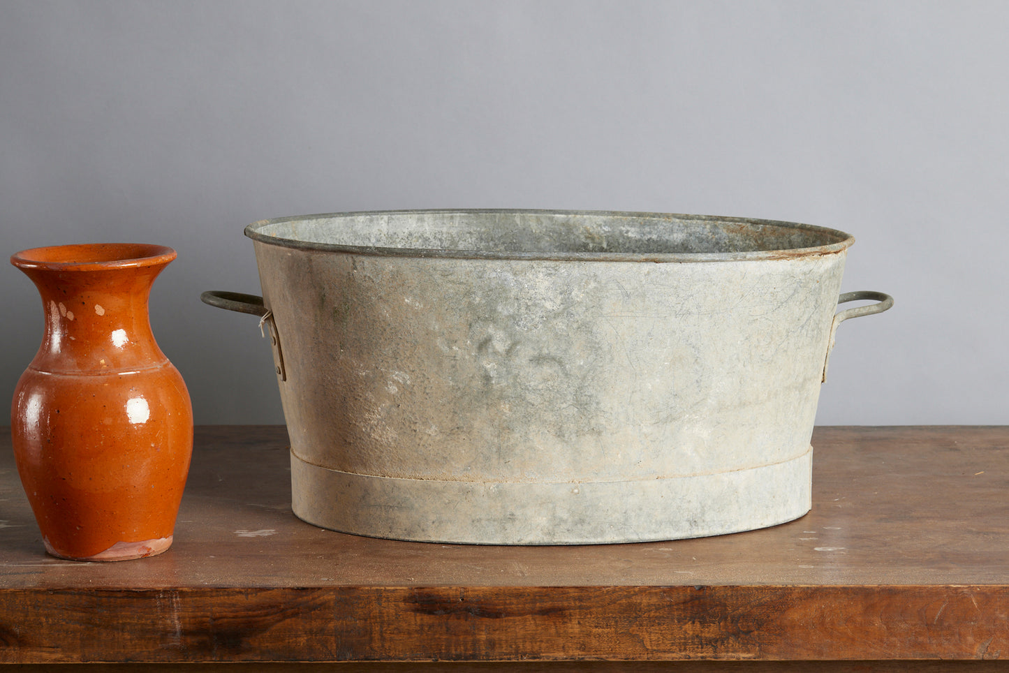 Large Oval French Zinc Pot