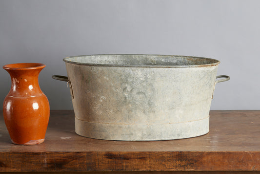 Large Oval French Zinc Pot