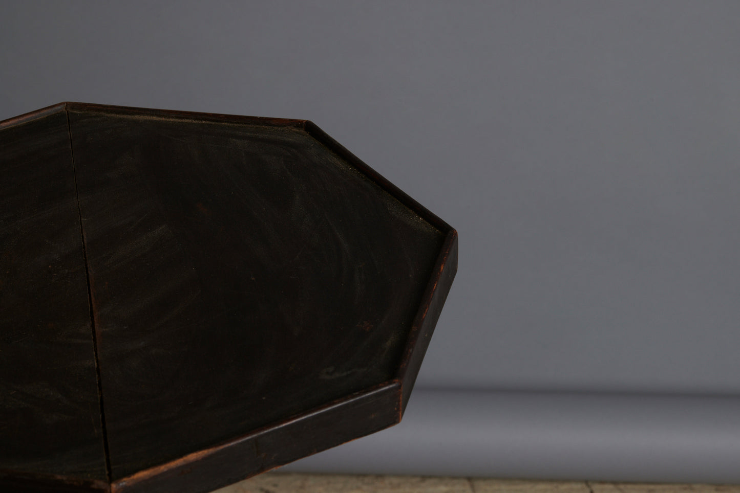 Small Italian Painted Octagonal Pine Side Table with a Four-Legged Shoe-Footed Base