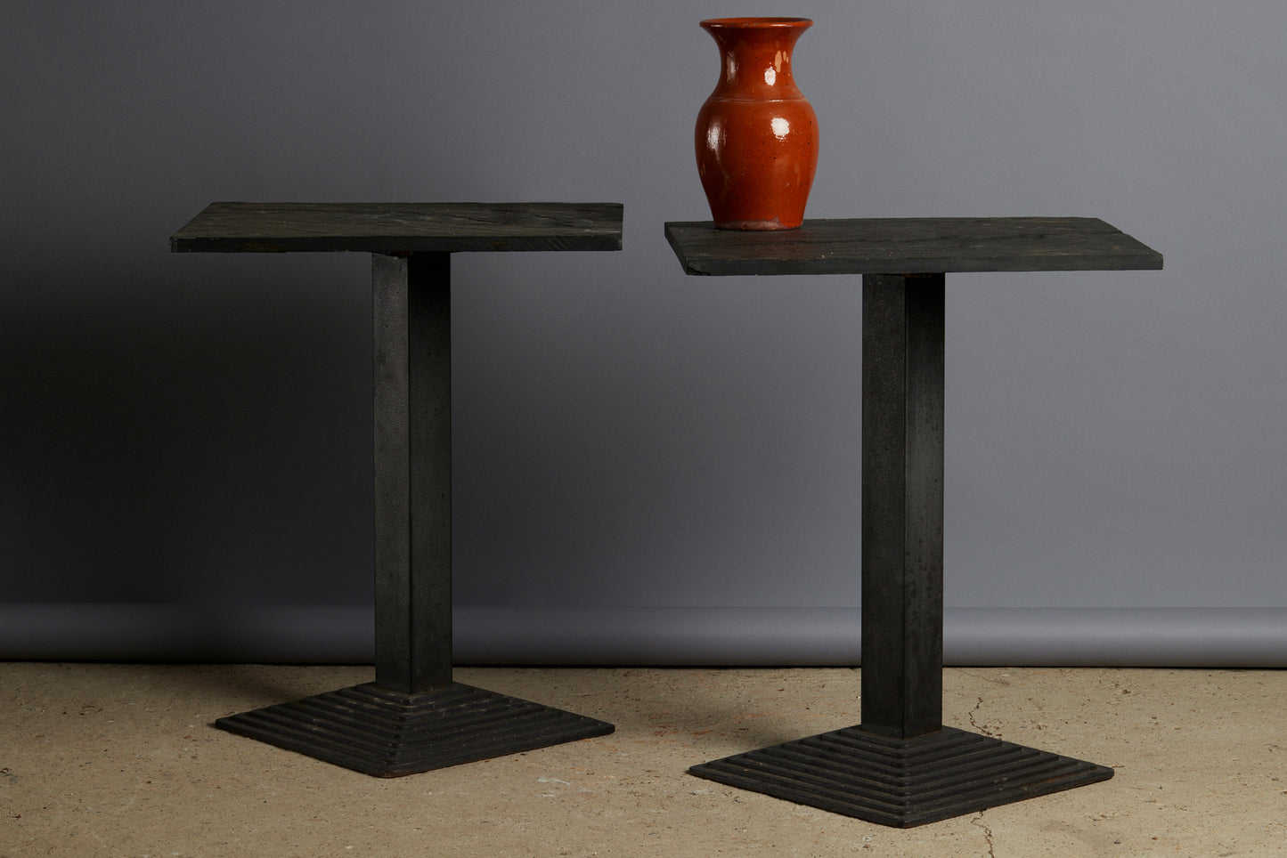 Slate Top Iron Base Tables from Anjou