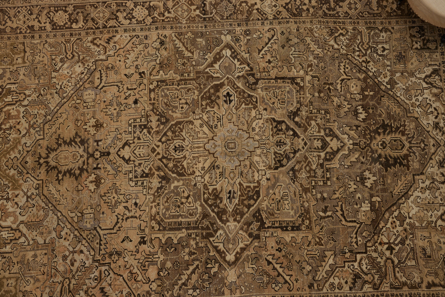 19th Century Anatolian Sevas with Central Motif in Pale Gold, Browns & Greys .............. (7'11'' x 10'9.5'')