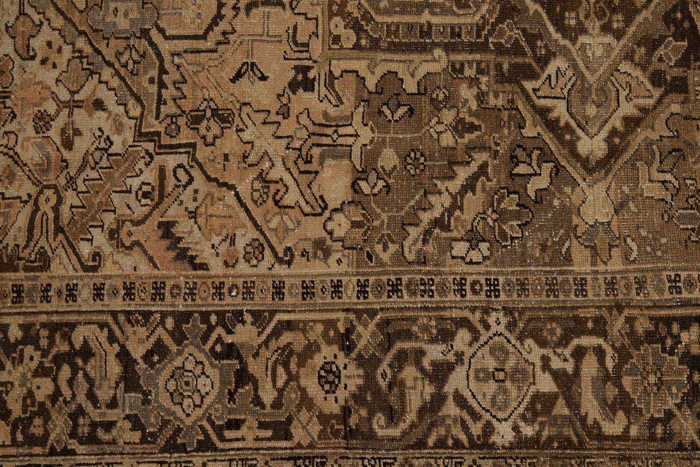 19th Century Anatolian Sevas with Central Motif in Pale Gold, Browns & Greys .............. (7'11'' x 10'9.5'')
