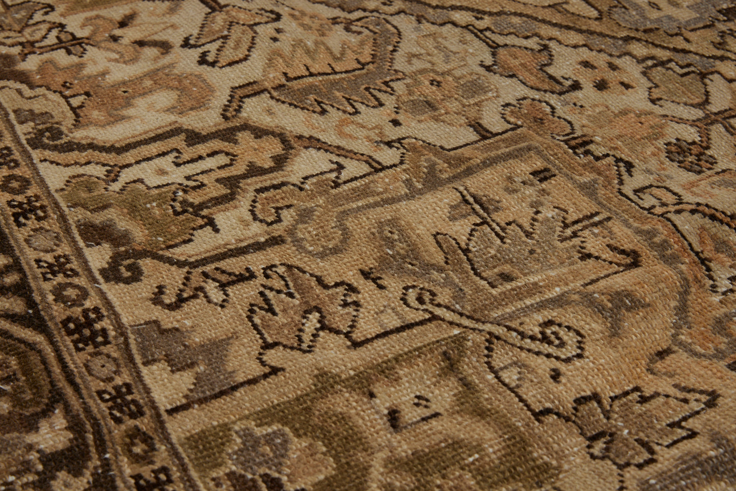 19th Century Anatolian Sevas with Central Motif in Pale Gold, Browns & Greys .............. (7'11'' x 10'9.5'')