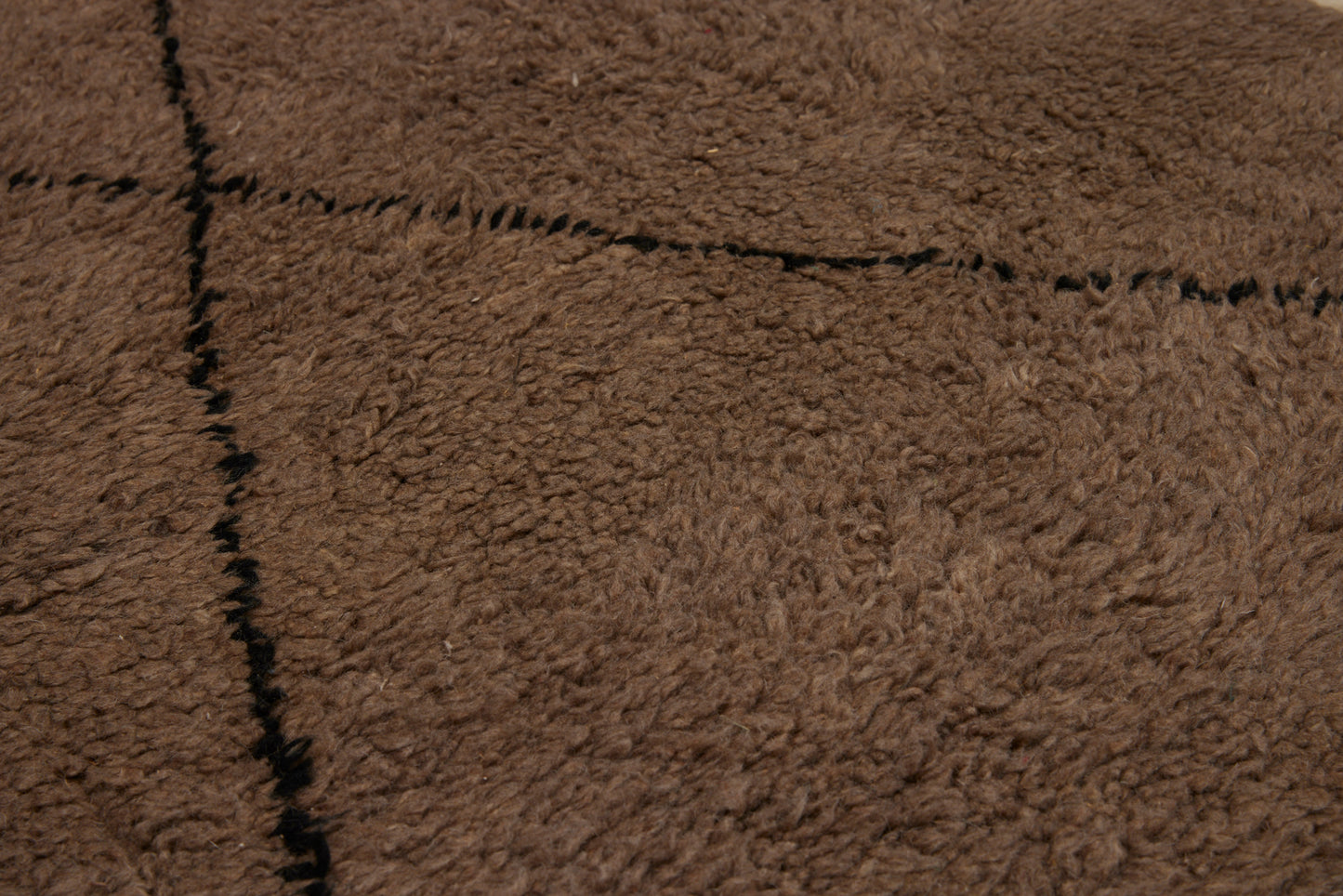 Natural Grey Beni Ourain with Dark Block Diamond Motif ................ (3' 9'' x 12' 9'')