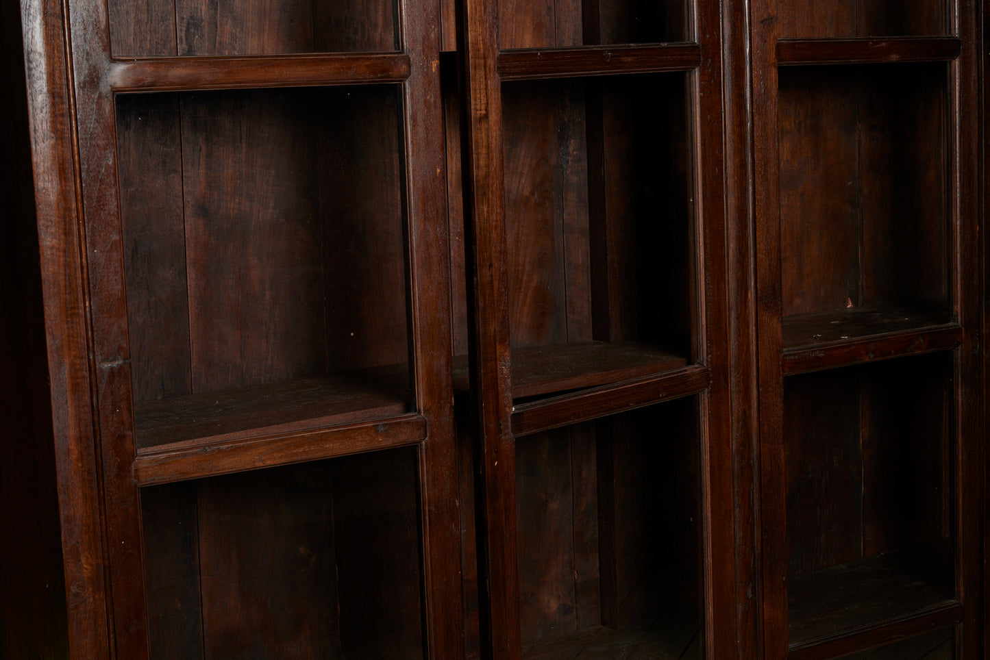 19th Century Four Door Teak Glass Fronted Bibliotheque Cabinet