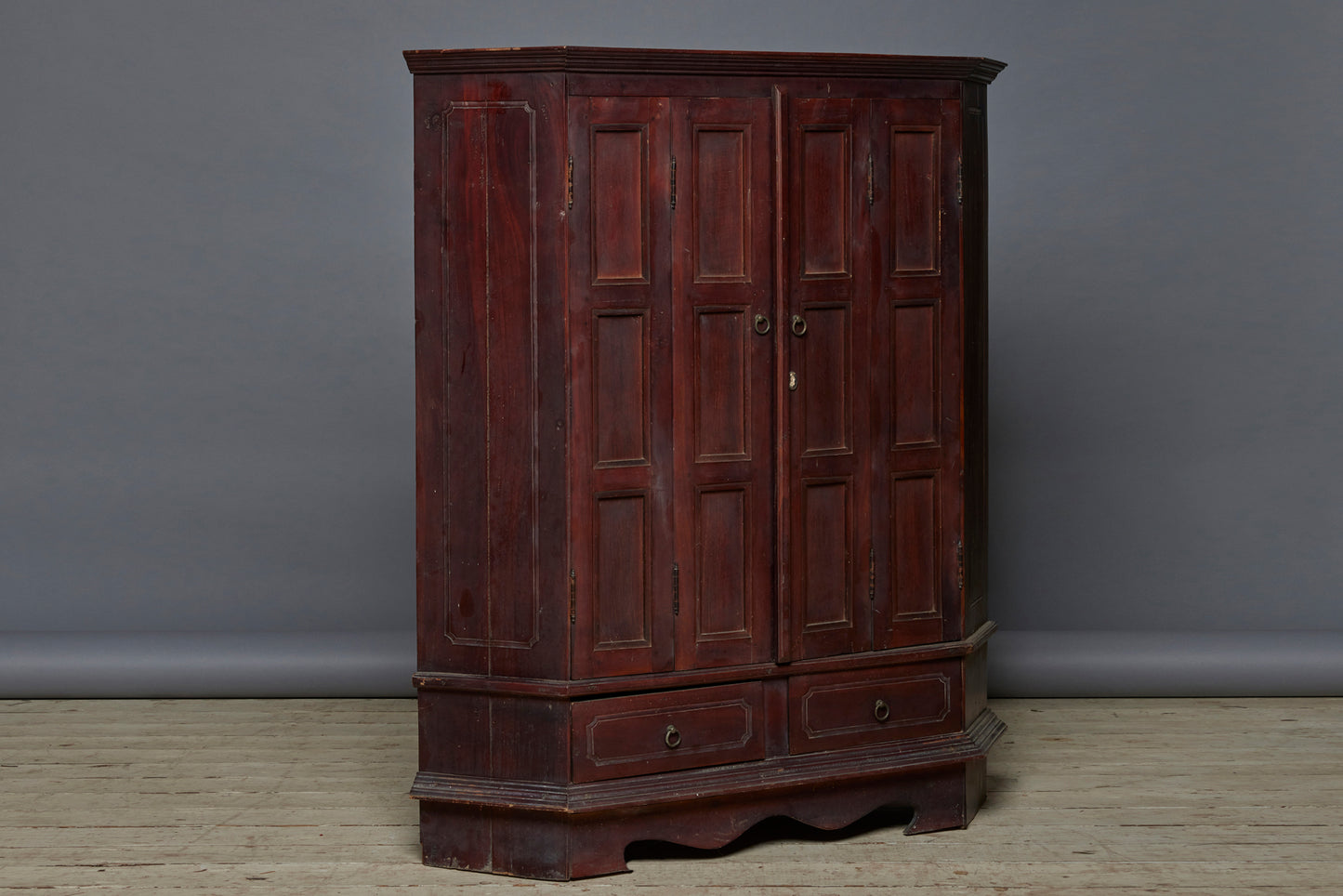 Dutch Colonial Corner Cabinet with Two Bi-fold Doors
