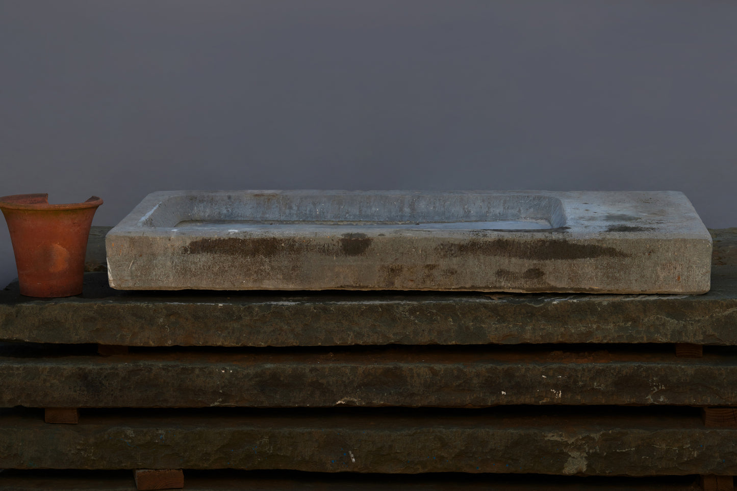 19th Century French Banon Square Stone Sink