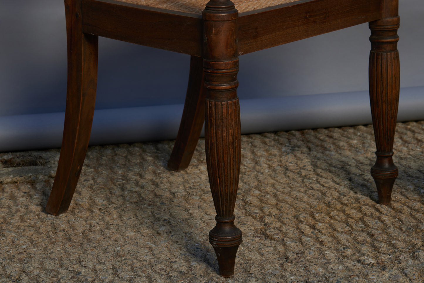 Set of 4 Teak & Rattan Raffles Chairs