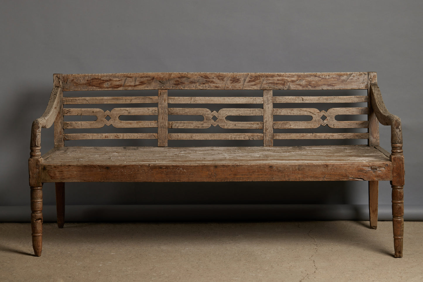 Weathered Teak Bench from Sumatra