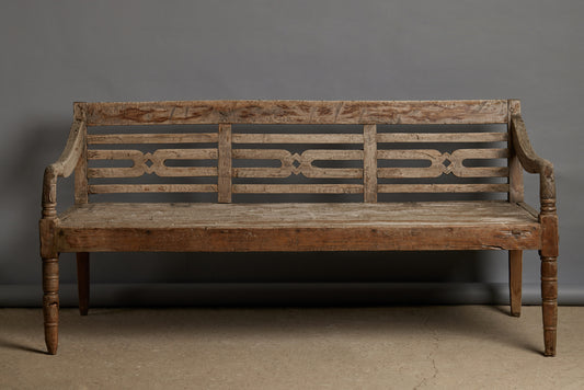Weathered Teak Bench from Sumatra