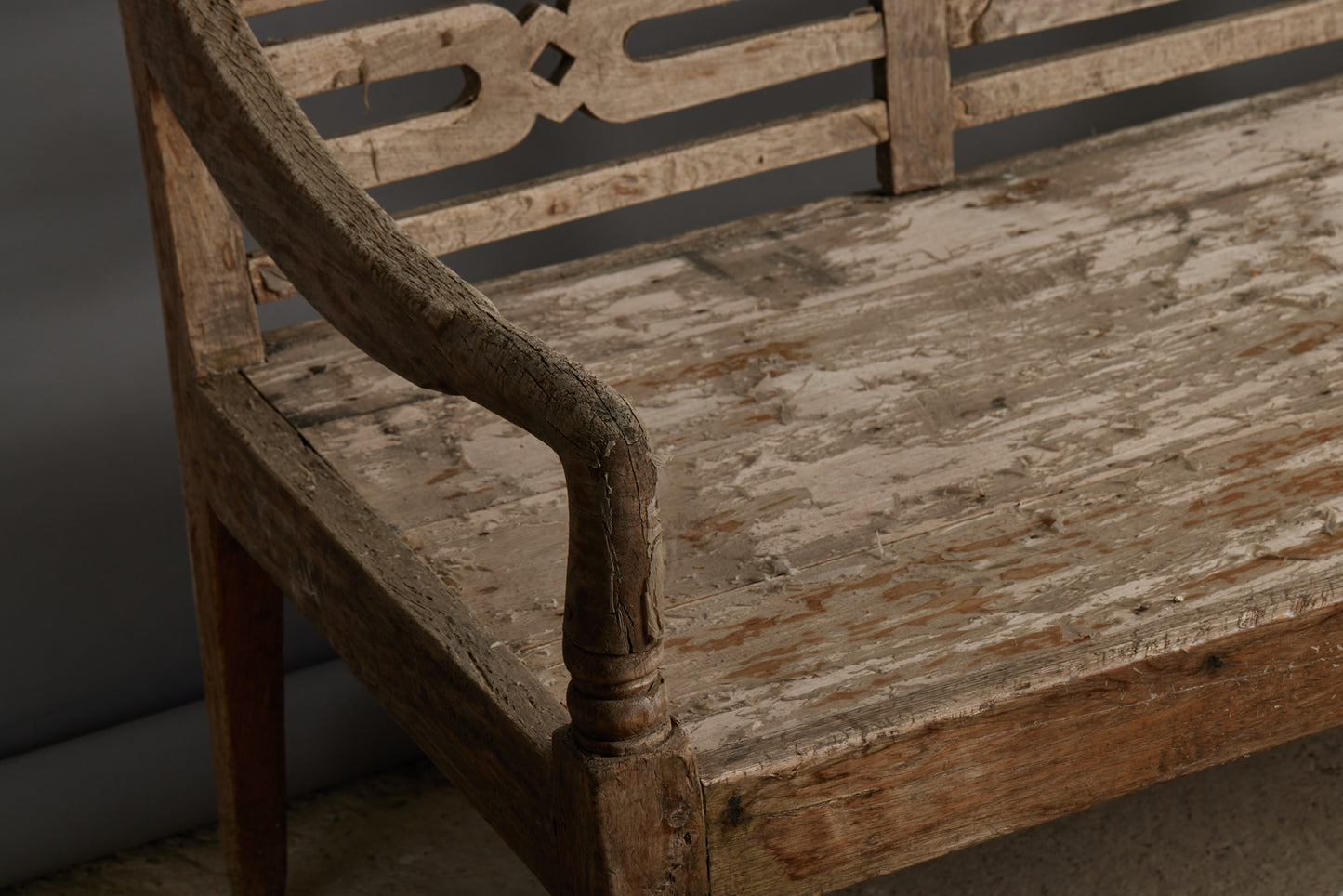 Weathered Teak Bench from Sumatra