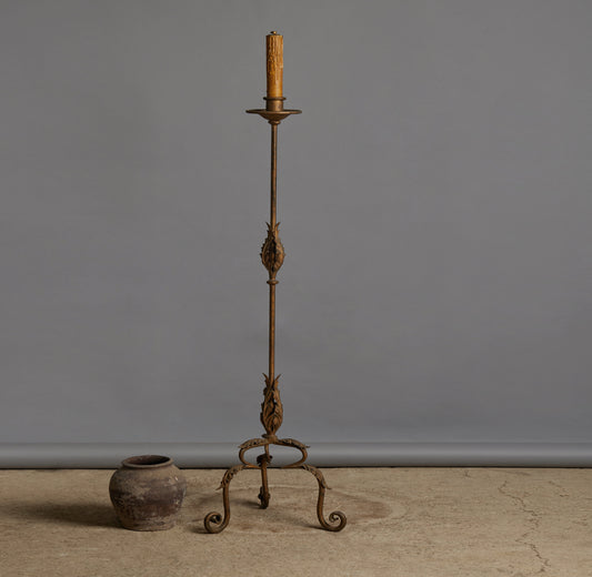 1940's Gilt Iron Spanish Floor Lamp
