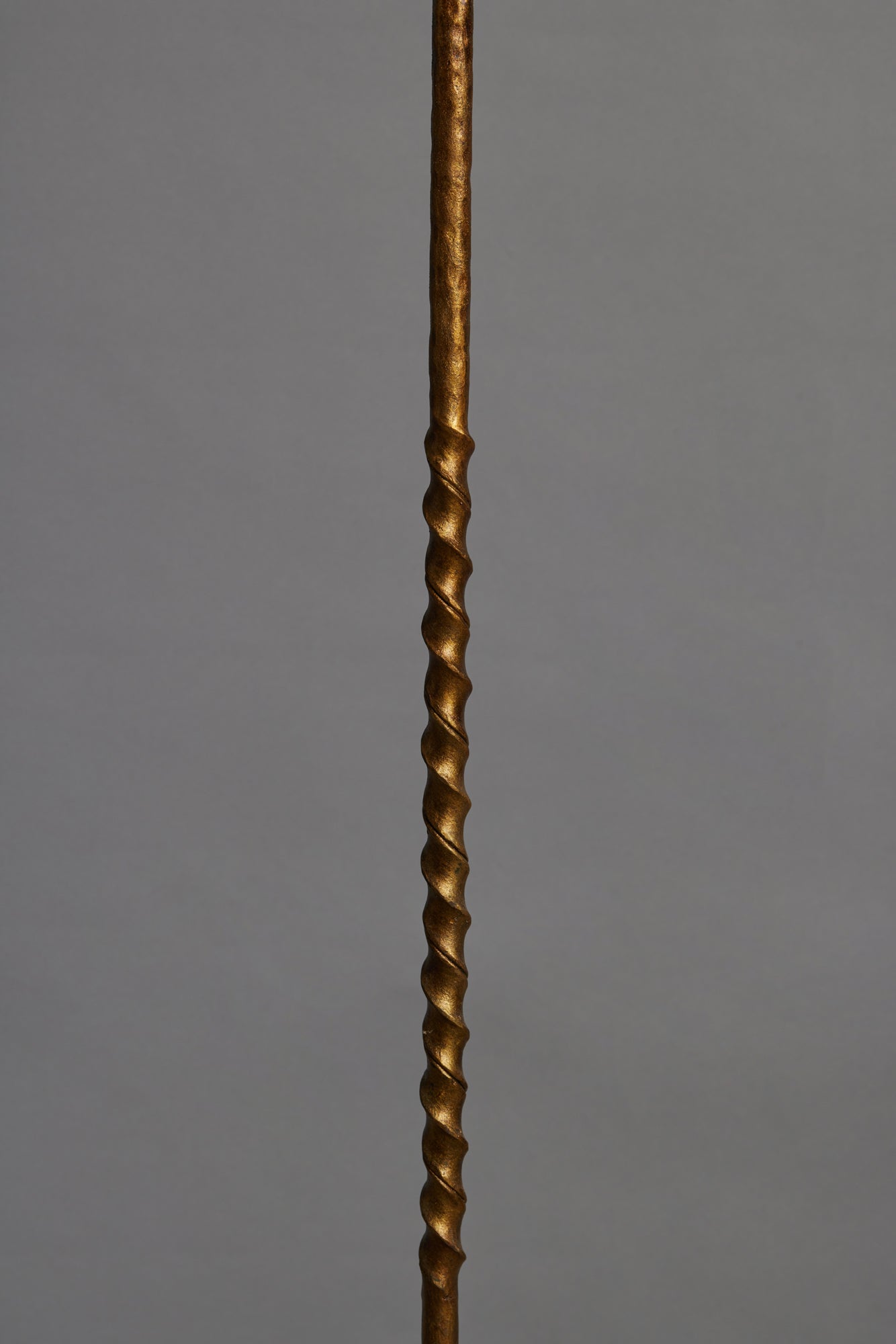 Simple Gilt Iron Spanish Floor Lamp with a Twisted Base