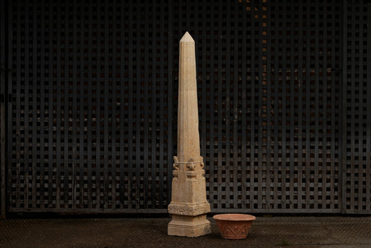 19th Century Angol-Indian Limestone Obelisk