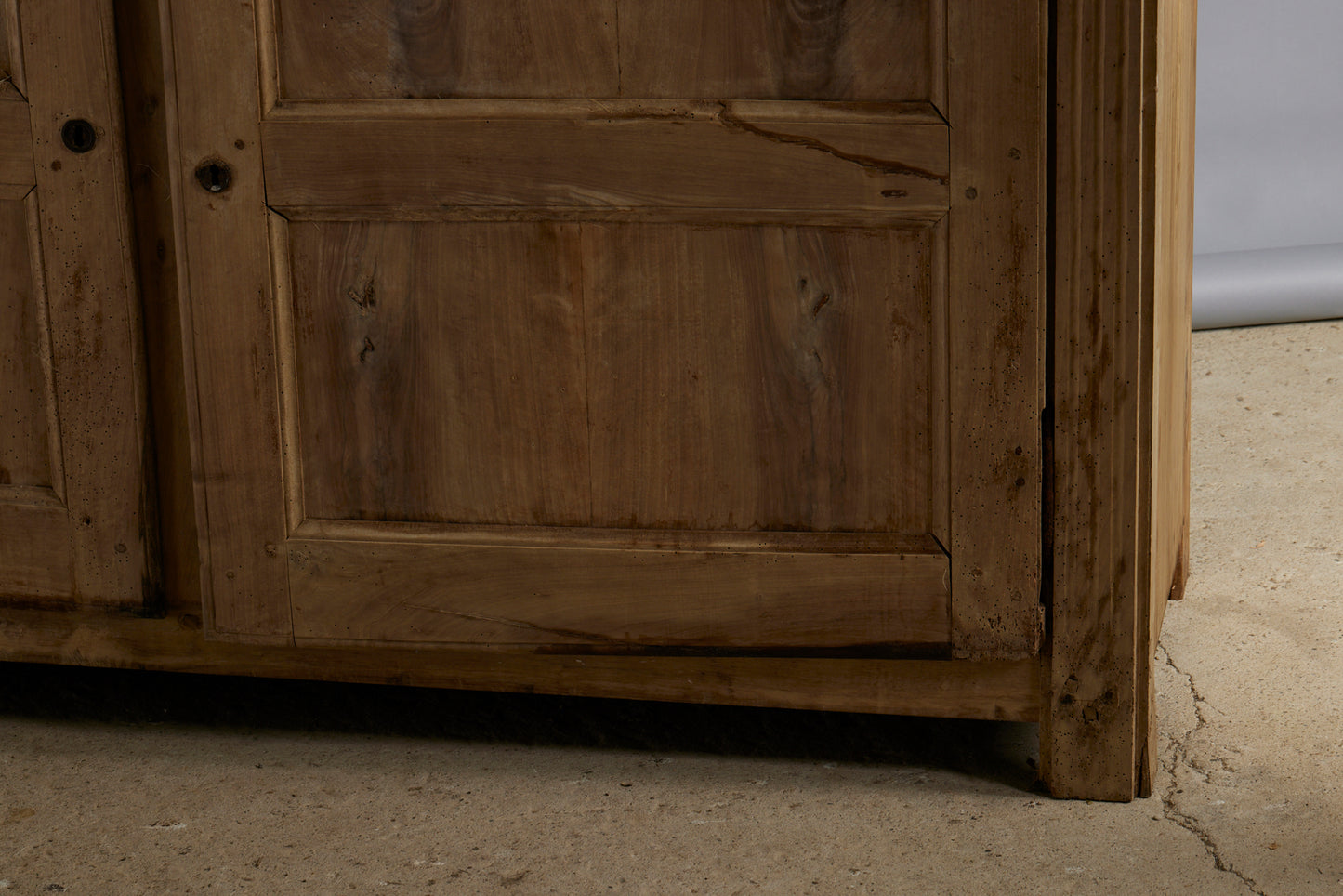 Late 18th Century Walnut Two Door Cabinet with Simple Reeded Pilaster Corners